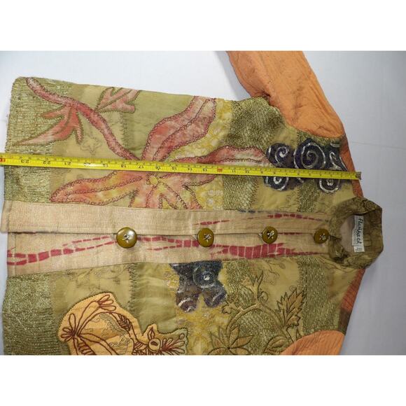 Flashback Cardigan Blazer Small Artsy Patchwork Quilted Peasant Vtg - Picture 9 of 14